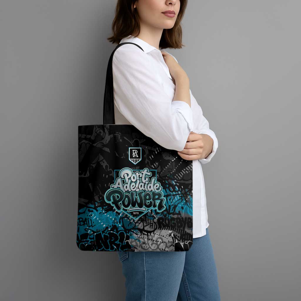 Port Adelaide Power Tote Bag Urban Graffiti Street Art - Bold Abstract Spray Paint