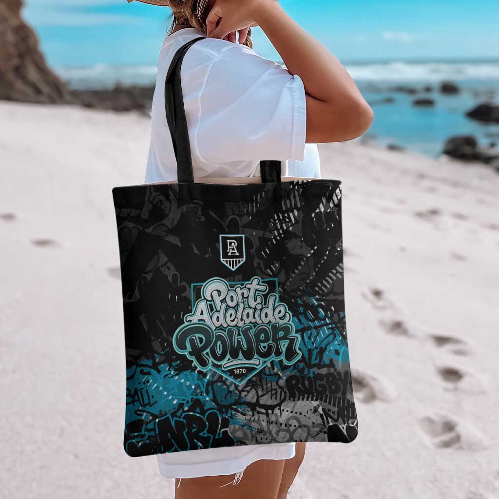 Port Adelaide Power Tote Bag Urban Graffiti Street Art - Bold Abstract Spray Paint