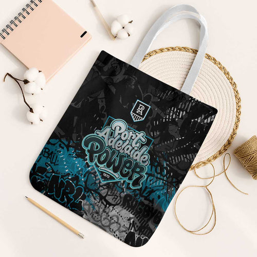 Port Adelaide Power Tote Bag Urban Graffiti Street Art - Bold Abstract Spray Paint
