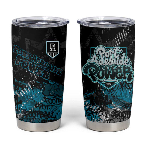 Port Adelaide Power Tumbler Cup Urban Graffiti Street Art - Bold Abstract Spray Paint