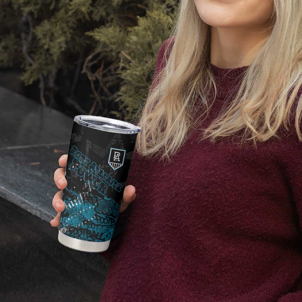 Port Adelaide Power Tumbler Cup Urban Graffiti Street Art - Bold Abstract Spray Paint