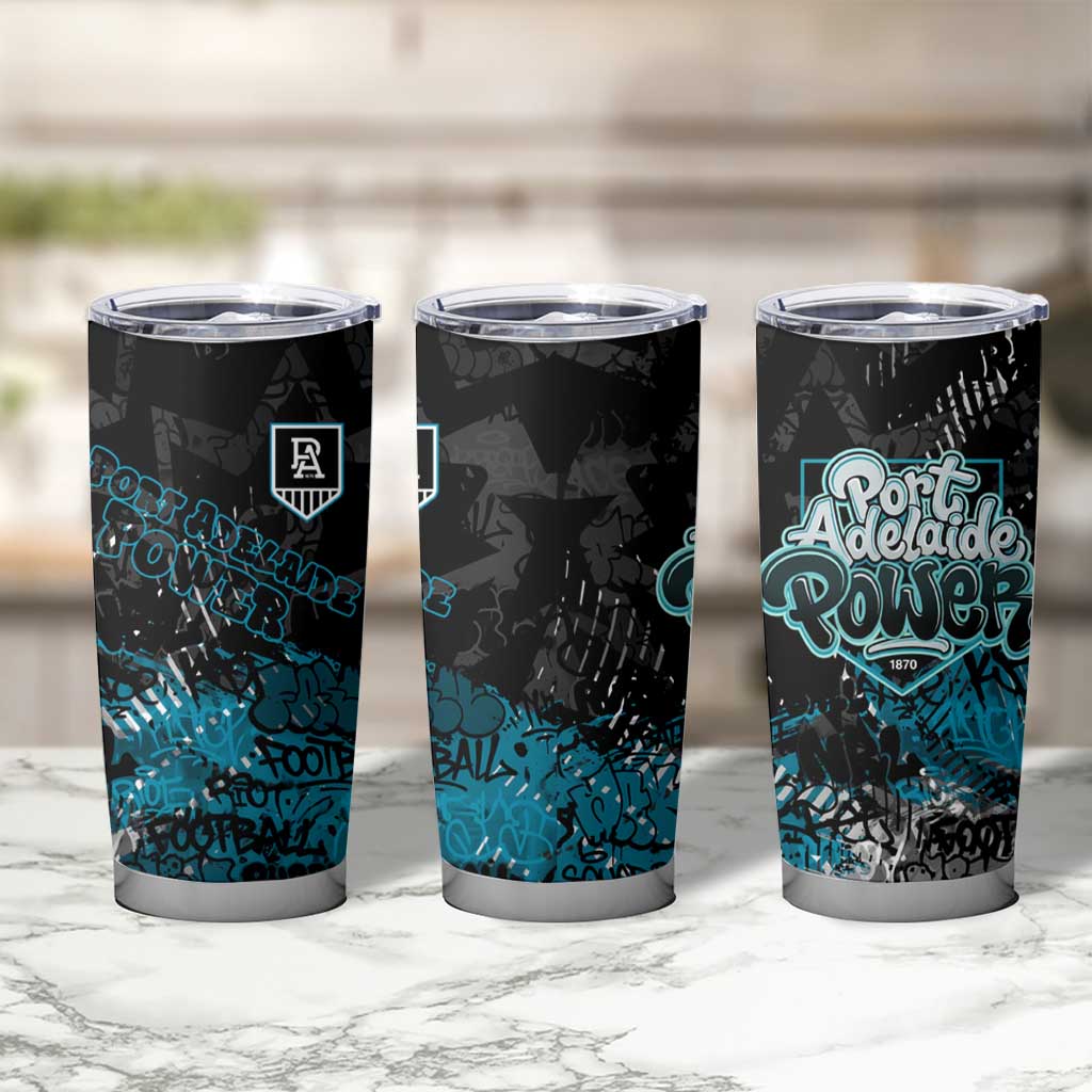 Port Adelaide Power Tumbler Cup Urban Graffiti Street Art - Bold Abstract Spray Paint