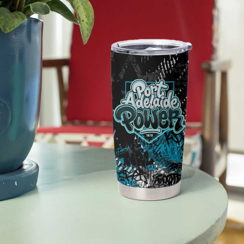 Port Adelaide Power Tumbler Cup Urban Graffiti Street Art - Bold Abstract Spray Paint