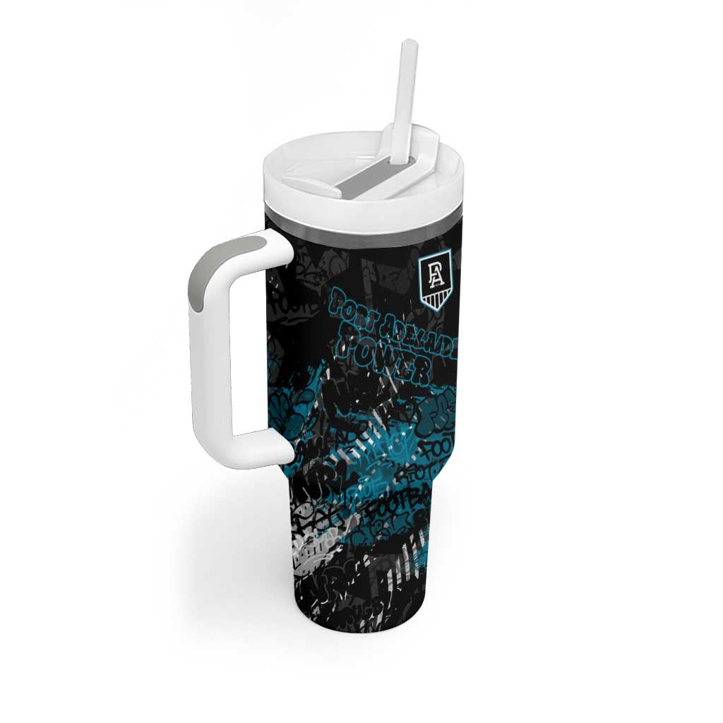 Port Adelaide Power Tumbler With Handle Urban Graffiti Street Art - Bold Abstract Spray Paint