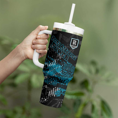 Port Adelaide Power Tumbler With Handle Urban Graffiti Street Art - Bold Abstract Spray Paint