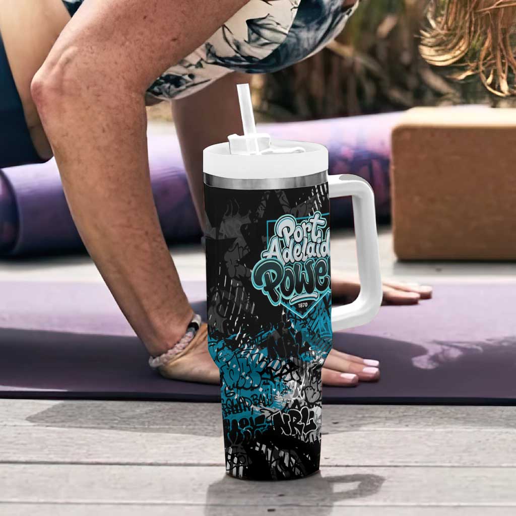 Port Adelaide Power Tumbler With Handle Urban Graffiti Street Art - Bold Abstract Spray Paint