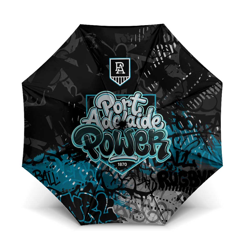 Port Adelaide Power Umbrella Urban Graffiti Street Art - Bold Abstract Spray Paint