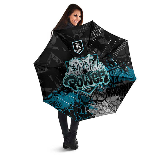 Port Adelaide Power Umbrella Urban Graffiti Street Art - Bold Abstract Spray Paint