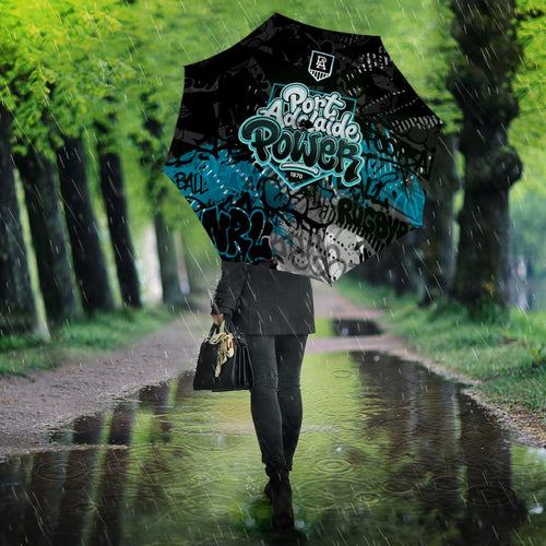 Port Adelaide Power Umbrella Urban Graffiti Street Art - Bold Abstract Spray Paint