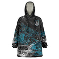 Port Adelaide Power Wearable Blanket Hoodie Urban Graffiti Street Art - Bold Abstract Spray Paint