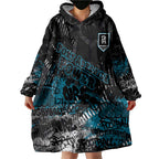 Port Adelaide Power Wearable Blanket Hoodie Urban Graffiti Street Art - Bold Abstract Spray Paint