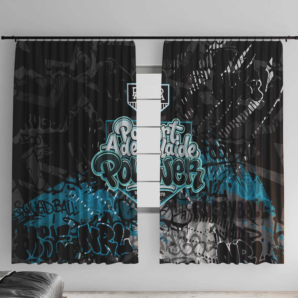 Port Adelaide Power Window Curtain Urban Graffiti Street Art - Bold Abstract Spray Paint