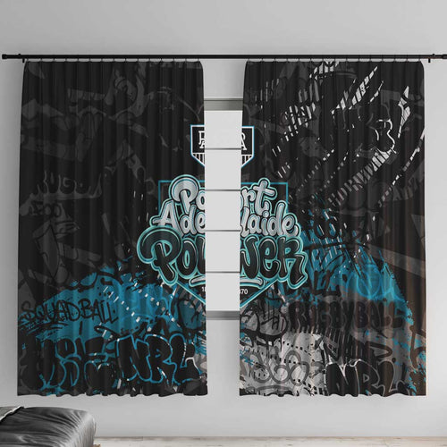 Port Adelaide Power Window Curtain Urban Graffiti Street Art - Bold Abstract Spray Paint