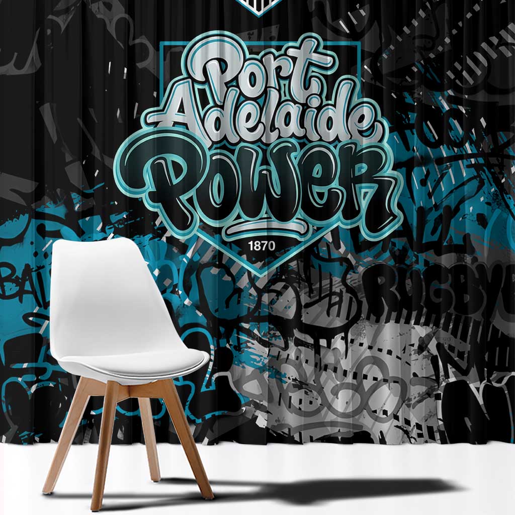 Port Adelaide Power Window Curtain Urban Graffiti Street Art - Bold Abstract Spray Paint