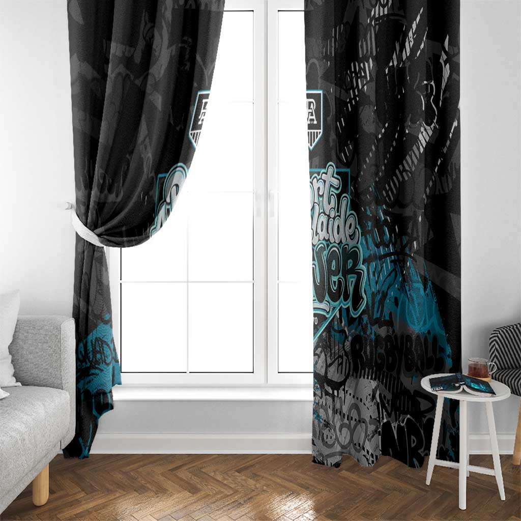 Port Adelaide Power Window Curtain Urban Graffiti Street Art - Bold Abstract Spray Paint