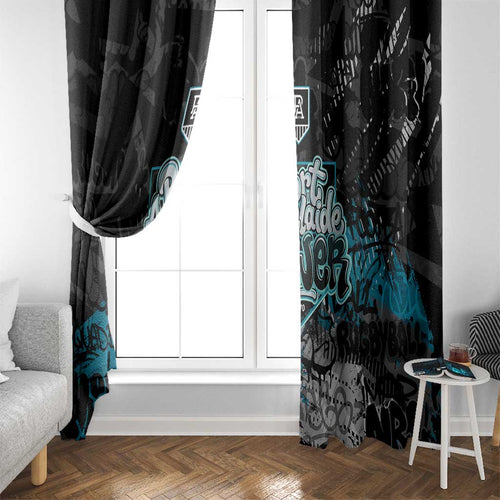 Port Adelaide Power Window Curtain Urban Graffiti Street Art - Bold Abstract Spray Paint