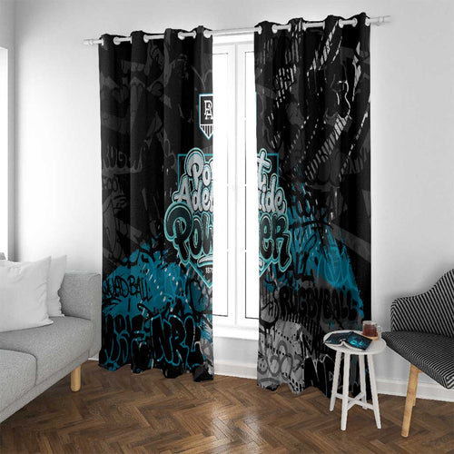 Port Adelaide Power Window Curtain Urban Graffiti Street Art - Bold Abstract Spray Paint