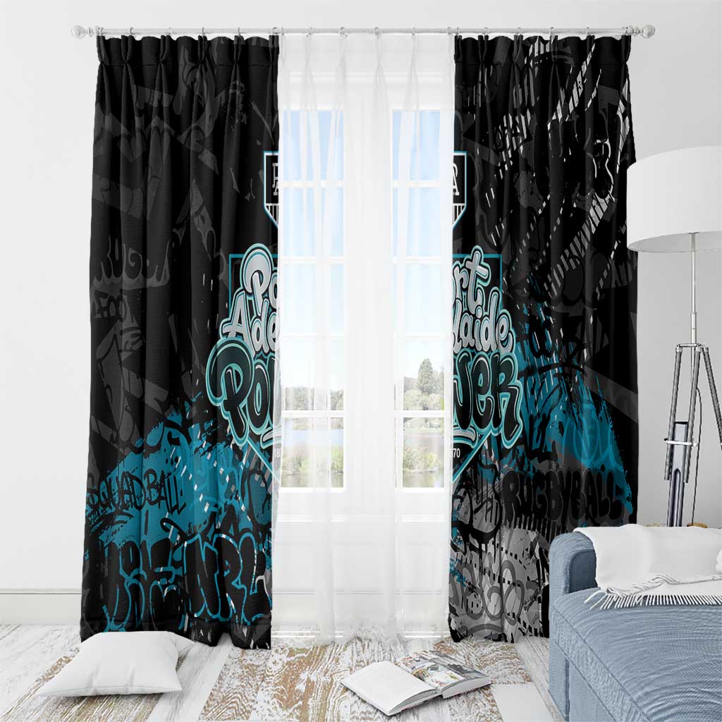 Port Adelaide Power Window Curtain Urban Graffiti Street Art - Bold Abstract Spray Paint