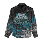 Port Adelaide Power Women Casual Shirt Urban Graffiti Street Art - Bold Abstract Spray Paint