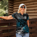 Port Adelaide Power Women Polo Shirt Urban Graffiti Street Art - Bold Abstract Spray Paint