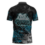 Port Adelaide Power Zipper Polo Shirt Urban Graffiti Street Art - Bold Abstract Spray Paint