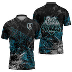 Port Adelaide Power Zipper Polo Shirt Urban Graffiti Street Art - Bold Abstract Spray Paint