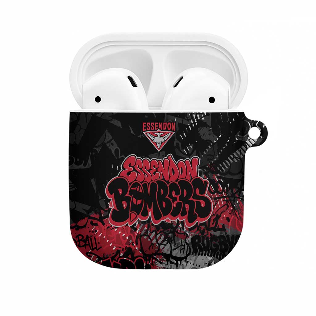 Essendon Bombers AirPods Case Urban Graffiti Street Art - Bold Abstract Spray Paint