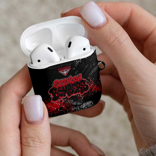 Essendon Bombers AirPods Case Urban Graffiti Street Art - Bold Abstract Spray Paint