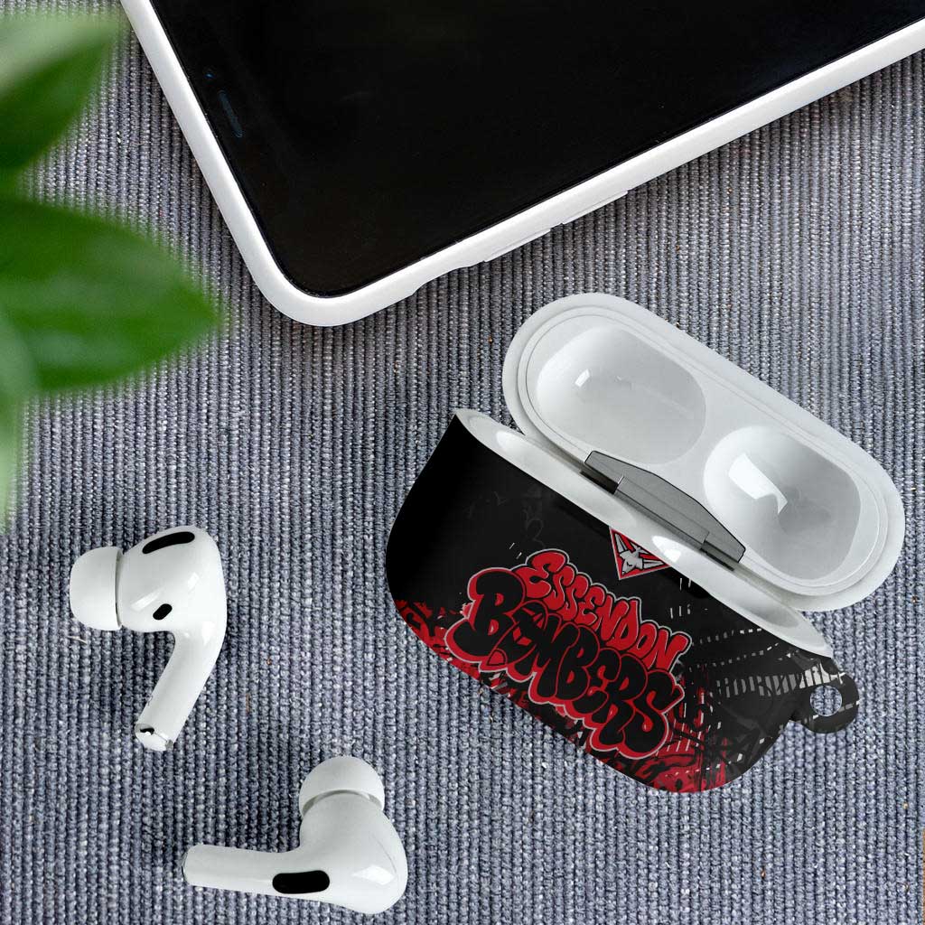 Essendon Bombers AirPods Case Urban Graffiti Street Art - Bold Abstract Spray Paint