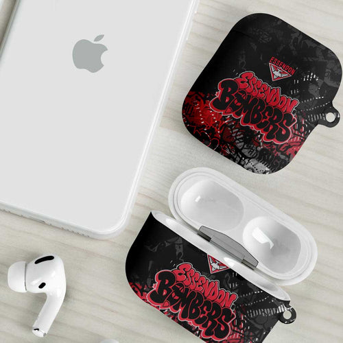 Essendon Bombers AirPods Case Urban Graffiti Street Art - Bold Abstract Spray Paint