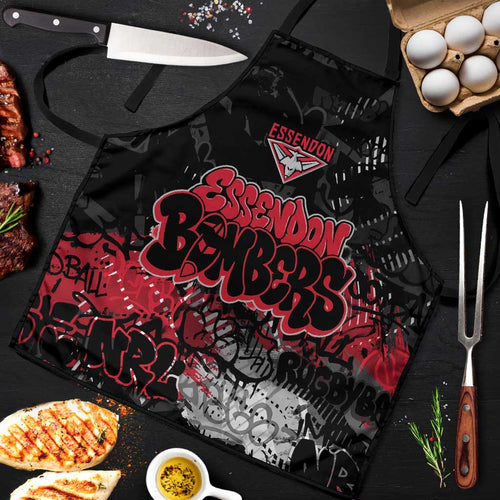 Essendon Bombers Apron Urban Graffiti Street Art - Bold Abstract Spray Paint