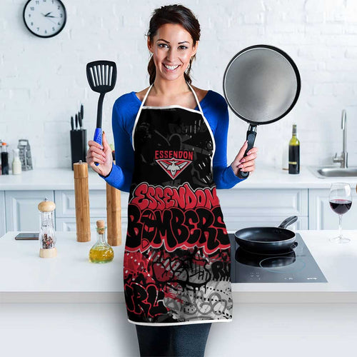 Essendon Bombers Apron Urban Graffiti Street Art - Bold Abstract Spray Paint