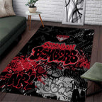 Essendon Bombers Area Rug Urban Graffiti Street Art - Bold Abstract Spray Paint