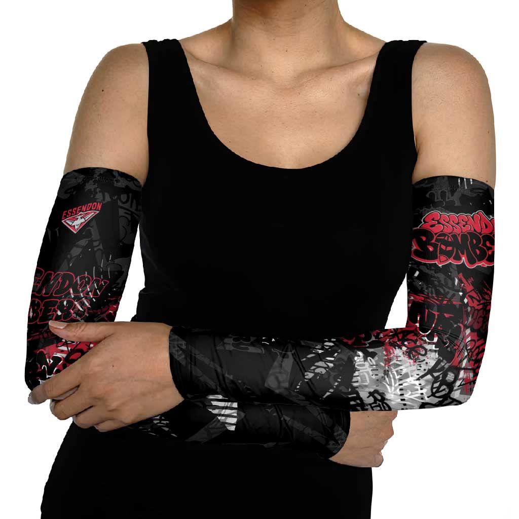 Essendon Bombers Arm Sleeves Urban Graffiti Street Art - Bold Abstract Spray Paint