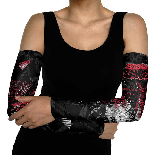 Essendon Bombers Arm Sleeves Urban Graffiti Street Art - Bold Abstract Spray Paint