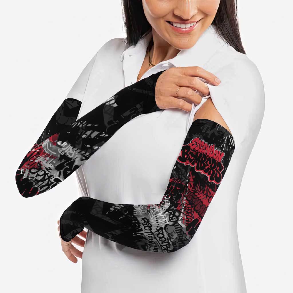 Essendon Bombers Arm Sleeves Urban Graffiti Street Art - Bold Abstract Spray Paint