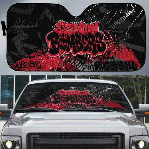Essendon Bombers Auto Sun Shade Urban Graffiti Street Art - Bold Abstract Spray Paint