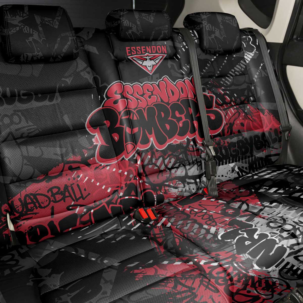 Essendon Bombers Back Car Seat Cover Urban Graffiti Street Art - Bold Abstract Spray Paint