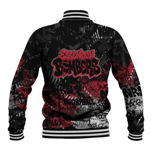 Essendon Bombers Baseball Jacket Urban Graffiti Street Art - Bold Abstract Spray Paint