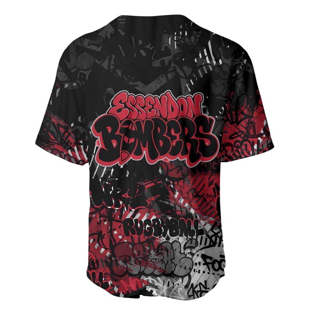 Essendon Bombers Baseball Jersey Urban Graffiti Street Art - Bold Abstract Spray Paint
