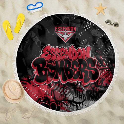 Essendon Bombers Beach Blanket Urban Graffiti Street Art - Bold Abstract Spray Paint