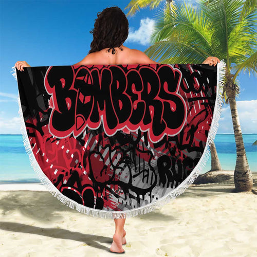 Essendon Bombers Beach Blanket Urban Graffiti Street Art - Bold Abstract Spray Paint