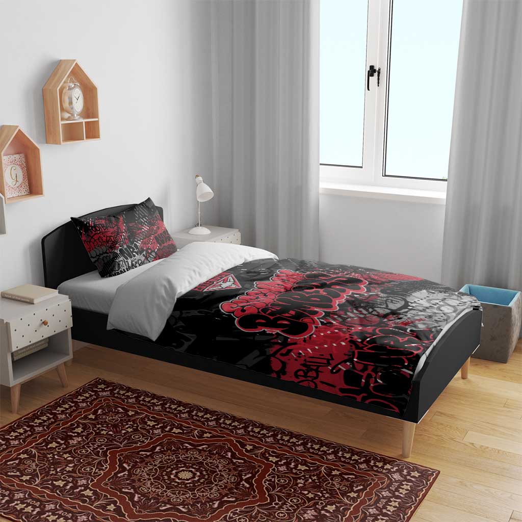 Essendon Bombers Bedding Set Urban Graffiti Street Art - Bold Abstract Spray Paint