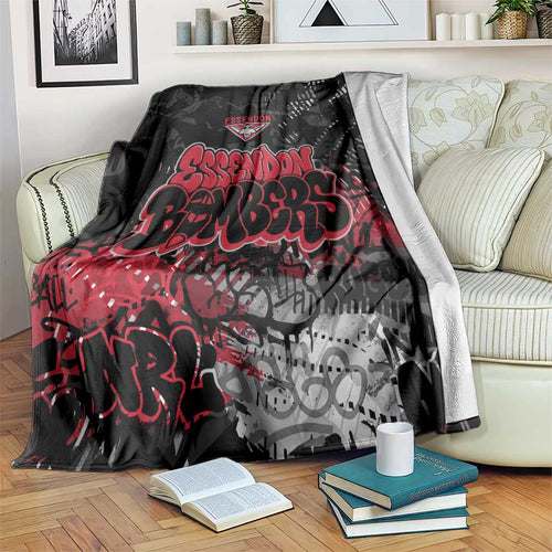 Essendon Bombers Blanket Urban Graffiti Street Art - Bold Abstract Spray Paint
