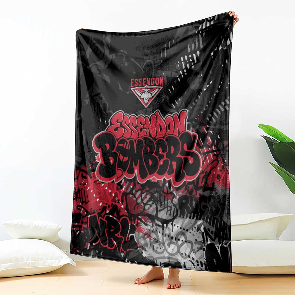 Essendon Bombers Blanket Urban Graffiti Street Art - Bold Abstract Spray Paint