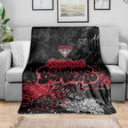 Essendon Bombers Blanket Urban Graffiti Street Art - Bold Abstract Spray Paint