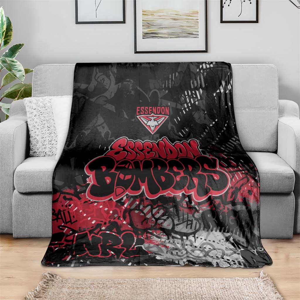 Essendon Bombers Blanket Urban Graffiti Street Art - Bold Abstract Spray Paint