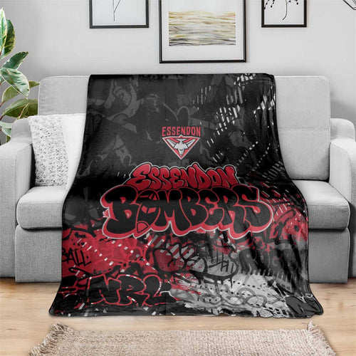 Essendon Bombers Blanket Urban Graffiti Street Art - Bold Abstract Spray Paint