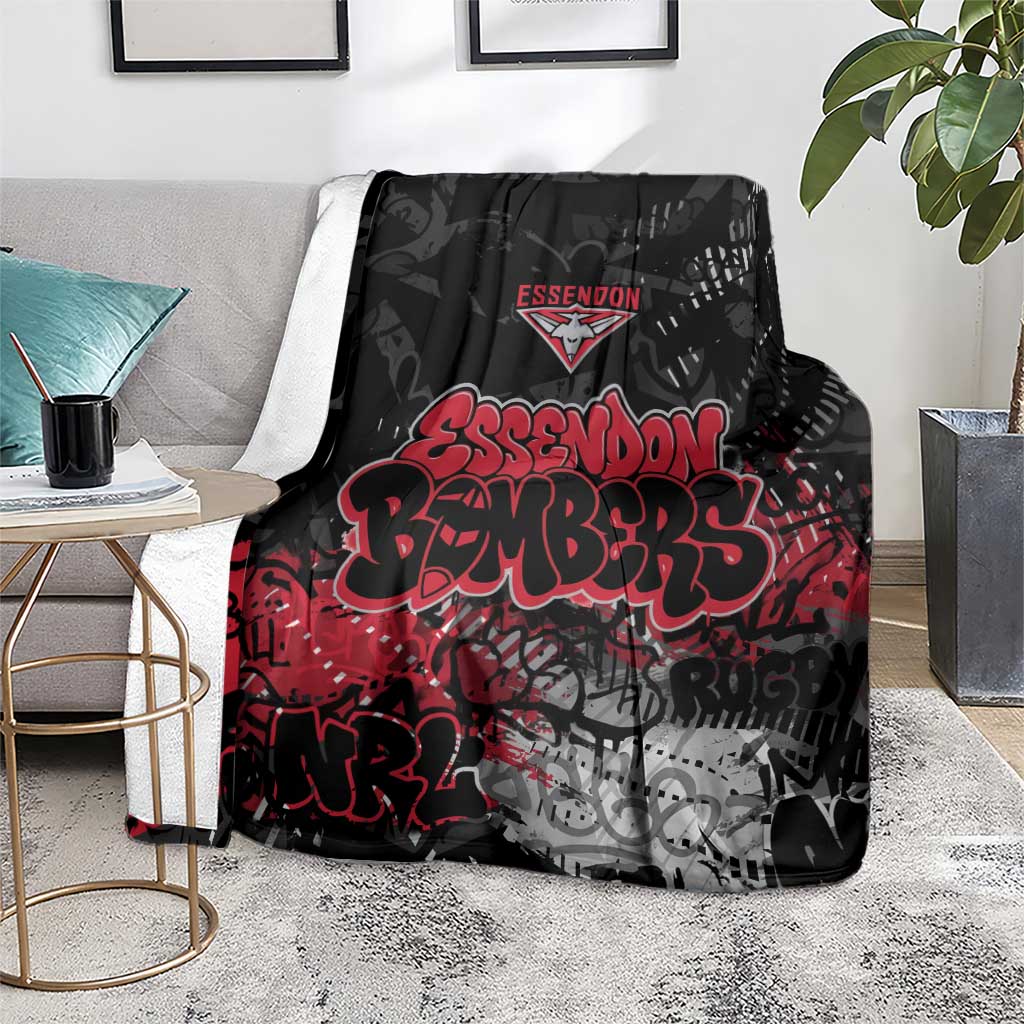 Essendon Bombers Blanket Urban Graffiti Street Art - Bold Abstract Spray Paint