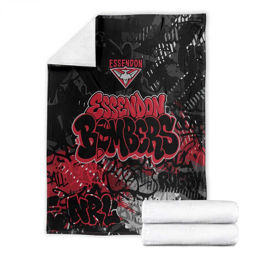 Essendon Bombers Blanket Urban Graffiti Street Art - Bold Abstract Spray Paint
